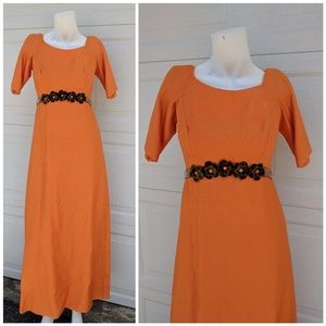 Vintage 1970's Empire Waist Maxi Dress | Shortsleeve Flower Power Babydoll Gown